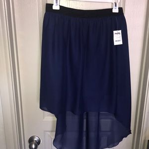 Navy high low Skirt